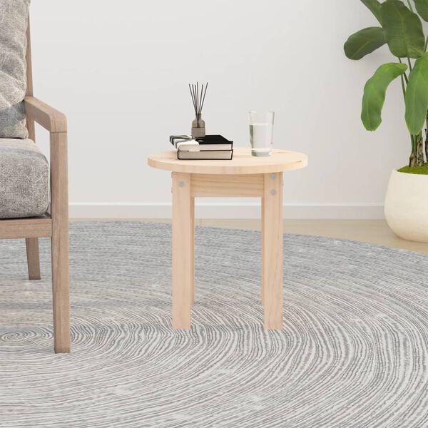 vidaXL Soffbord &Oslash; 35x35 cm massiv furu