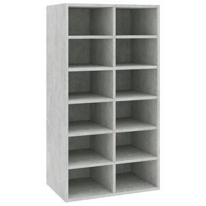 vidaXL Skohylla betonggr&aring; 54x34x100,5 cm konstruerat tr&auml;