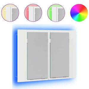 vidaXL Spegelsk&aring;p med LED vit 60x12x45 cm akryl