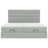 vidaXL Ottoman sängram med madrasser ljusgrå 180x200 cm sammet