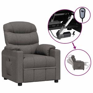 vidaXL Elektrisk reclinerf&aring;t&ouml;lj m&ouml;rkgr&aring; tyg