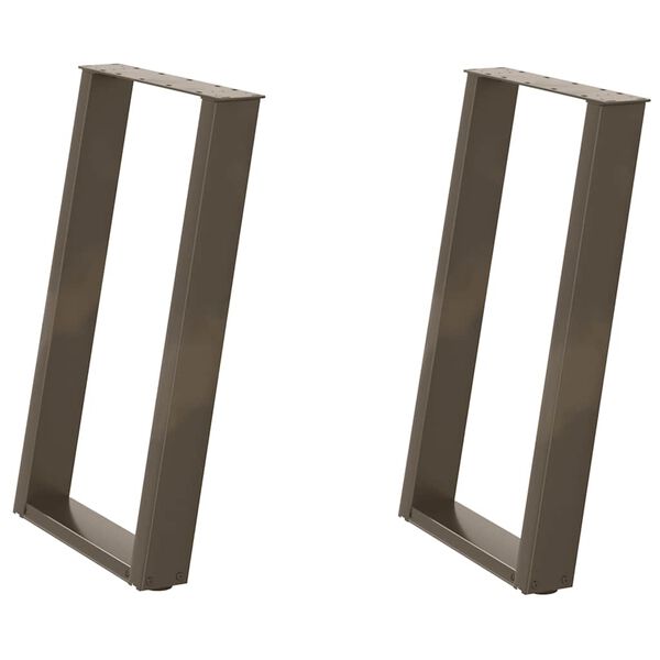 vidaXL Matbordsben U-formade 2 st naturst&aring;l 60x(72-73) cm st&aring;l