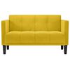 vidaXL Loveseat soffa gul 111 cm sammet