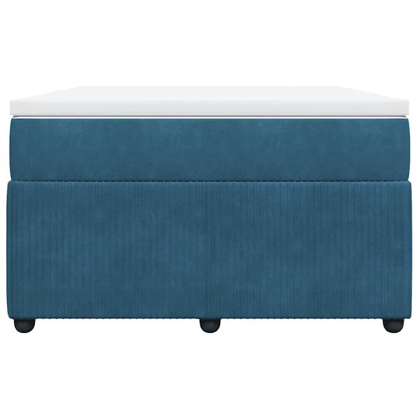 vidaXL Rams&auml;ng med madrass m&ouml;rkbl&aring; 120x200 cm sammet