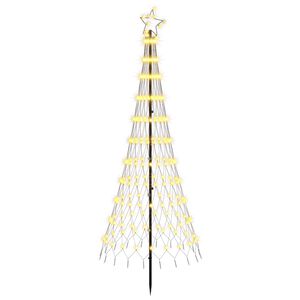 vidaXL LED Julgran 180 cm 230 LED-lampor Varmvit J&auml;rn Svart