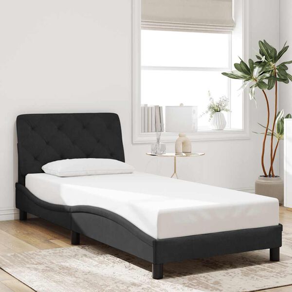 vidaXL Bed Frame without Mattress Black 90x190 cm Velvet