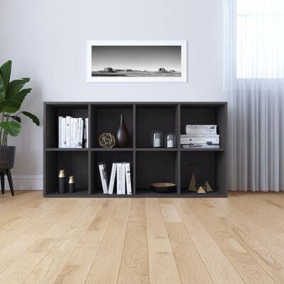vidaXL Bokhylla/skänk grå 66x30x130 cm konstruerat trä