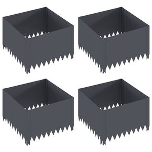 vidaXL Kant f&ouml;r gr&auml;smatta 4 st 60 x 60 x 35 cm St&aring;l Antracit