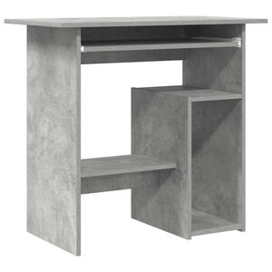 vidaXL Skrivbord betonggr&aring; 80x45x74 cm konstruerat tr&auml;