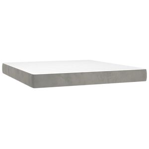 vidaXL Pocketres&aring;rmadrass medium ljusgr&aring; 160x200x20 cm sammet