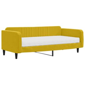 vidaXL Dagb&auml;dd med madrass gul 100x200 cm sammet