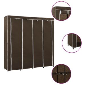 vidaXL Garderob med 4 utrymmen brun 175x45x170 cm