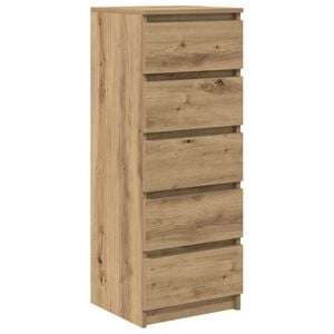 vidaXL Sk&auml;nk med l&aring;dor hantverksm&auml;ssig ek 37,5x35x99 cm