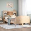 vidaXL S&auml;ng med bokhylla utan madrass 135x190cm massiv furu