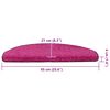 vidaXL Trappmattor 30 st 65x21x4 cm rosa halvrunda stora