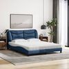 vidaXL Bed with Mattress "Hvar" Blue 160x200 cm Fabric