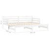 vidaXL Dagbädd utdragbar vit massiv furu 2x(90x200) cm