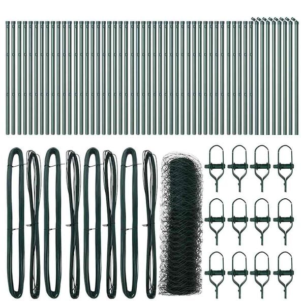 vidaXL St&auml;ngselstolpe Gr&ouml;n 100 x 0,4 m (50 mm n&auml;t) St&aring;l och PVC