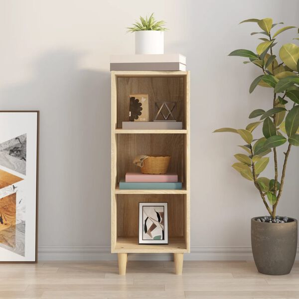 vidaXL Sk&aring;p sonoma-ek 34,5x32,5x90 cm konstruerat tr&auml;