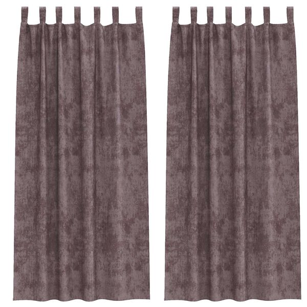 vidaXL Sammetsgardiner med gardiner 2 pcs Brun 225 x 140 cm Sammet