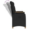 vidaXL Reclining Bench with Table Svart 126 x 65 x 112 cm konstrotting