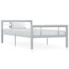 vidaXL S&auml;ngram utan madrass gr&aring; & vit metall 100x200 cm