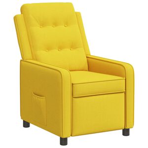 vidaXL Reclinerf&aring;t&ouml;lj Ljus Gul 65 x 93 x 102 cm Tyg