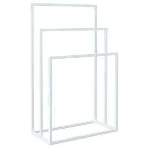 vidaXL Frist&aring;ende handduksh&auml;ngare vit 48x24x79 cm j&auml;rn