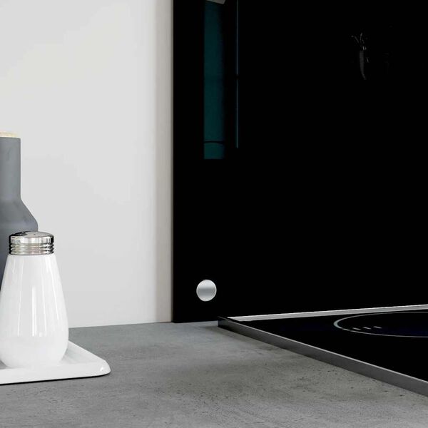 vidaXL Stänkskydd svart 90x60 cm härdat glas