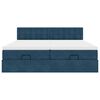 vidaXL Ottoman s&auml;ngram med madrasser m&ouml;rkbl&aring; 160x200 cm sammet
