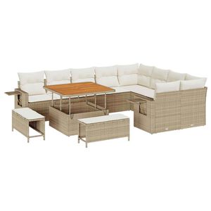 vidaXL Tr&auml;dg&aring;rdsoffset 12 st Beige konstrotting