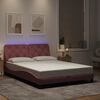 vidaXL Bed Frame with LED without Mattress Pink 140x200 cm Velvet