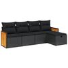 vidaXL Loungegrupp med dynor 6 delar svart konstrotting