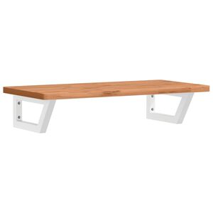 vidaXL V&auml;ggmonterad handfatshylla st&aring;l och massiv bok