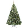 vidaXL Konstgjord julgran med 300 LED-lampor Gr&ouml;n 210 cm PE och PVC