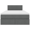 vidaXL Förvaringssäng med LED Mörkgrå 120 x 200 cm Polyester