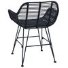 vidaXL Matstol 2 pcs Svart 55 x 50 x 74 cm Rattan och Järn