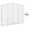 vidaXL Gabioner b&aring;gformade 12 st 200x30x160/180 cm galvaniserat j&auml;rn