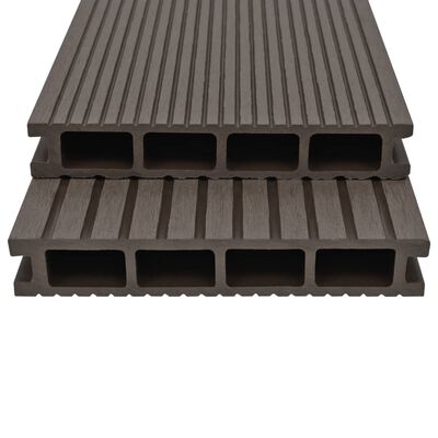 vidaXL WPC ihåliga golvplattor med tillbehör 36 m² 2,2 m mörkbrun
