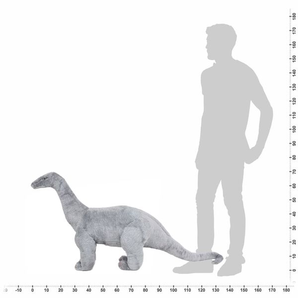 vidaXL St&aring;ende plyschleksak brachiosaurus gr&aring; XXL