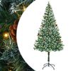 vidaXL Konstgjord julgran med 300 LED-lampor Gr&ouml;n 180 cm PVC och St&aring;l