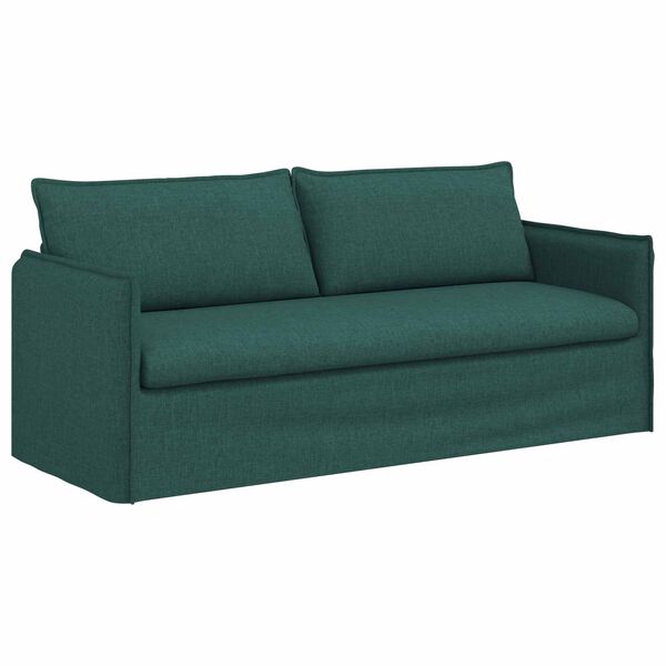 vidaXL Soffa M&ouml;rkgr&ouml;n 196 x 82 x 85 cm tyg