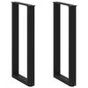 vidaXL Konsolbordsben U-formade 2 st svarta 28x(72-73) cm st&aring;l