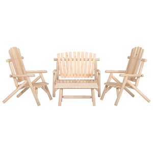 vidaXL Loungegrupp 4 delar massivt grantr&auml;
