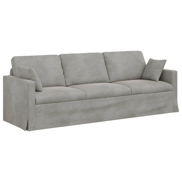 vidaXL Soffa Ljusgr&aring; 228 x 78 x 80 cm Sammet