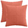 vidaXL Kudd&ouml;verdrag 2 st ALMELO R&ouml;d orange 50 x 50 cm manchester