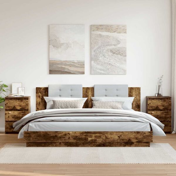 vidaXL S&auml;ngbord 2 st r&ouml;kf&auml;rgad ek 40x35x62,5 cm konstruerat tr&auml;