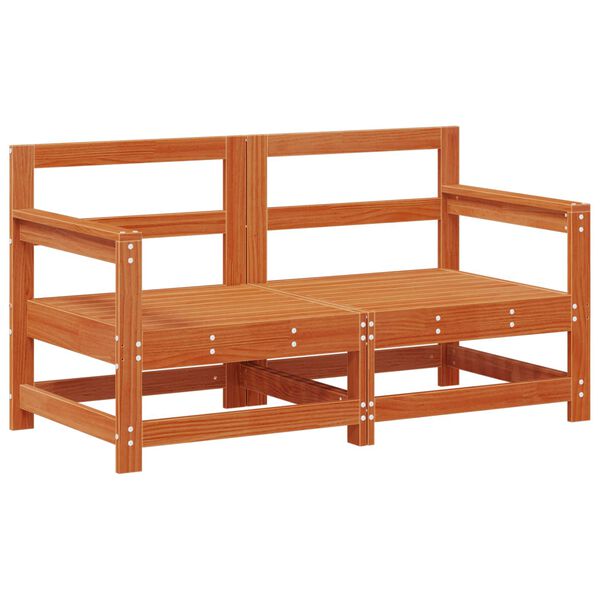 vidaXL Tr&auml;dg&aring;rd loungem&ouml;bler 7 pcs VaxBrun Massivt furu