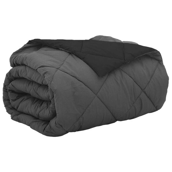 vidaXL Sommar Duvet Svart och Anthracit 220 x 260 cm Mikrofiber