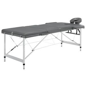 vidaXL Massageb&auml;nk med 3 zoner aluminiumram antracit 186x68 cm